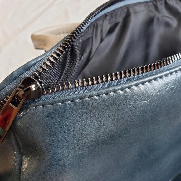 Faux Leather grayish blue back pack - Picture 10 of 12